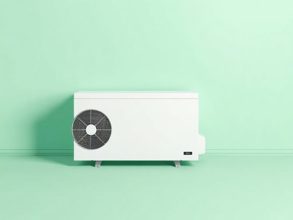 Moderne Wärmepumpe im Außenbereich
